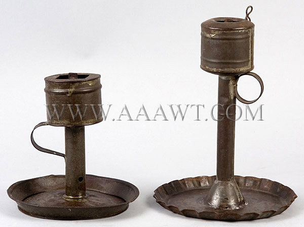 Tin Lard Lamp with Saucer Base and Double Burner