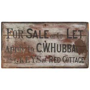 Trade Sign, "FOR SALE or to LET", 19th C., Great Weathered Surface