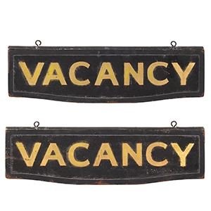Vintage Sign, VACANCY, Double Sided