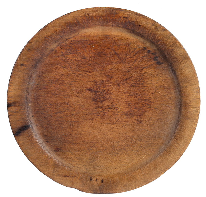 18th Century Treen Dish, Wooden Plate
New England, circa 1770-1800
Maple, entire view