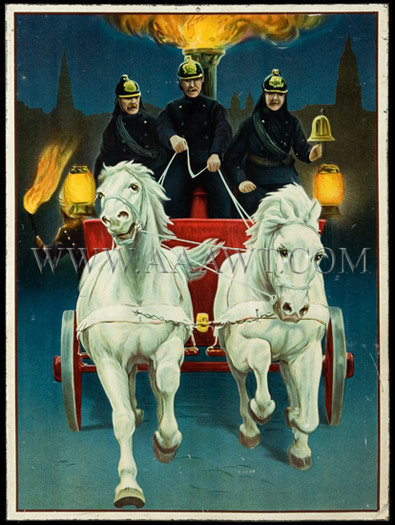 Color Lithograph On Metal
Steam Fire Engine
Early 20th Century, entire view