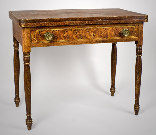 Antique Card table, Fancy Paint Decorated Games Table
South Eastern, Massachusetts, Circa 1825
Card tables are rarely encountered in paint…, angle view 3
