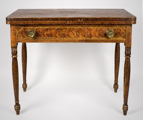 Antique Card table, Fancy Paint Decorated Games Table
South Eastern, Massachusetts, Circa 1825
Card tables are rarely encountered in paint…, entire view 1
