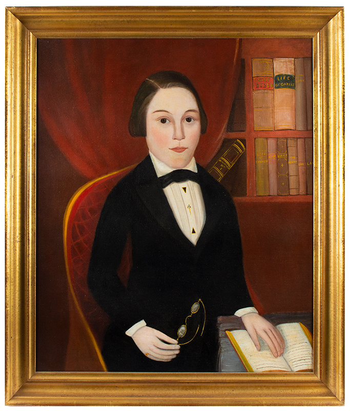 Folk Art Portraits, Prior-Hamblin Group, Rare…Family of Four, Large Format
Attributed to William Kennedy (1817-1871), entire view 1