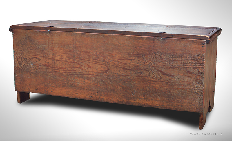 antique blanket chest Pilgrim Century linen Fold Board Chest Initials SL 1697