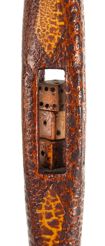 Antique Cane, Carved Folk Art Walking Stick, Original Surface
Anonymous, likely circa 1880-1900, shaft detail
