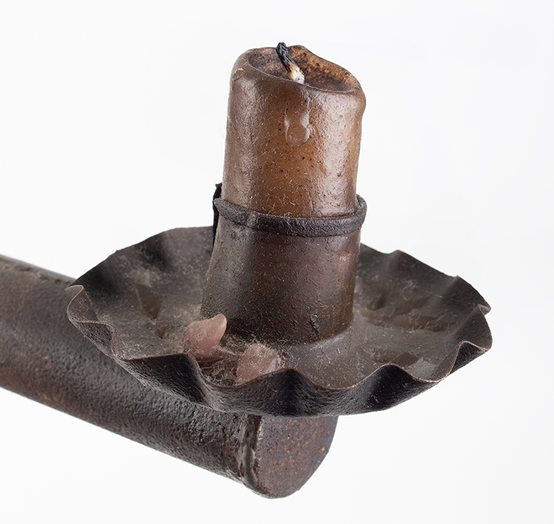 Antique Chandelier, Tin, Three Socket
New England, 19th century, socket detail