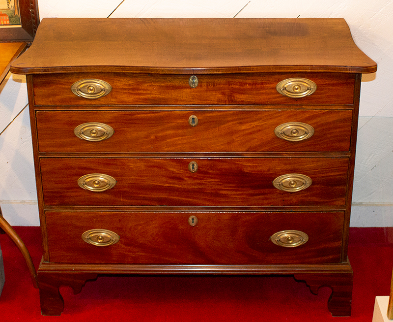 Antique Inlaid Federal Chest of Drawers
New England, Circa 1790-1800
Mahogany and white pine, entire view