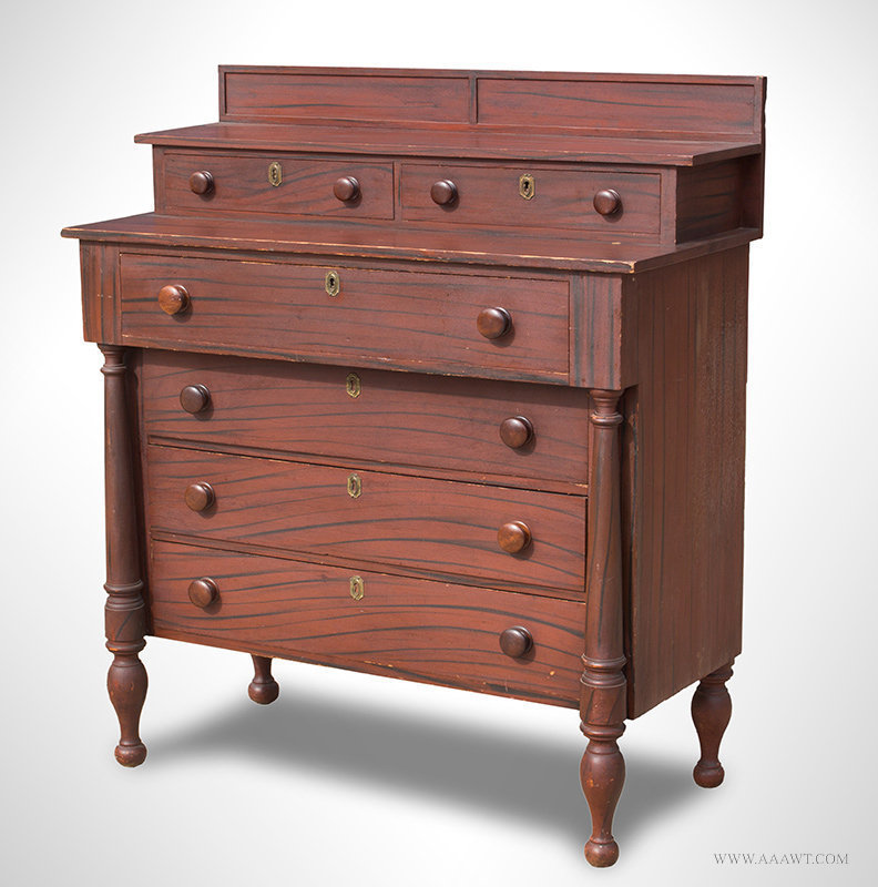 State of Maine Original Paint Decorated Classical Chest of Drawers
Circa 1830 to 1840’s, entire view