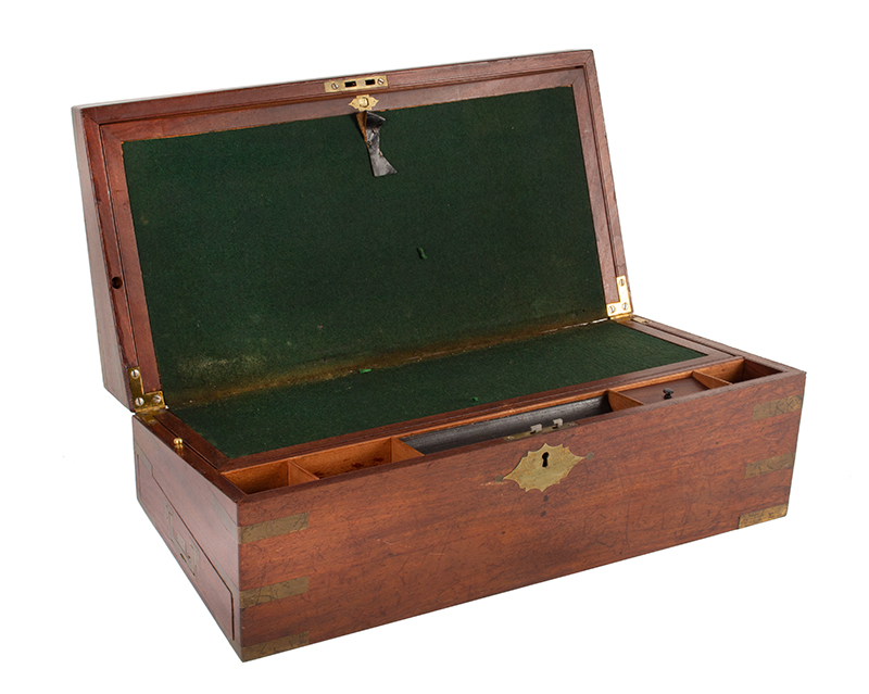 Antique, Portable Writing Desk, Campaign Lap Desk, Labeled: John Stiles, Philadelphia
John Stiles (1828-1833), entire view 1