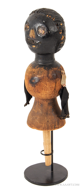 Carved Bedpost Doll, a Folk-Art Plaything <br>Carved from Old Bedpost, Original Paint