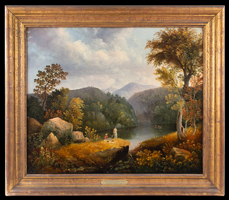 Antique Painting, Fishing Party on the Upper Hudson, Thomas Doughty 
Attributed to Thomas Doughty (1793-after 1860), entire view