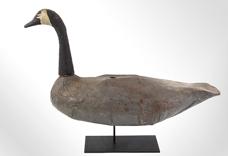 Vintage Canada Goose Working Decoy, Sheet Iron
Unknown Maker, Likely 1930ish, entire view 1