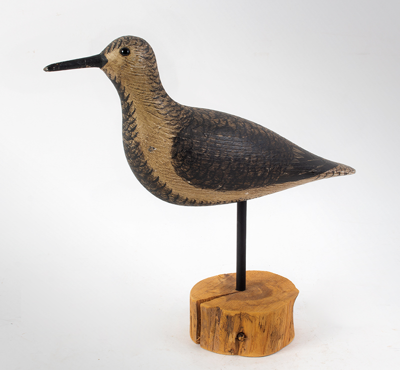 Painted black bellied Plover on stand, entire view