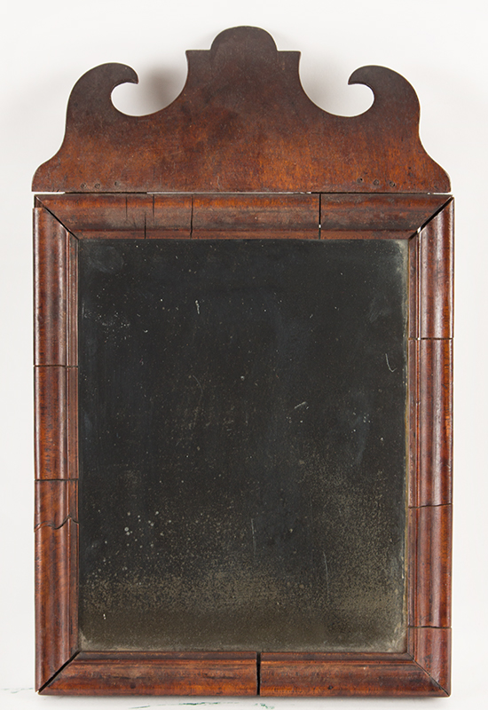 Small Courting Mirror, Looking Glass,
Original Surface, Exceptional Patina
18th Century…remaining in a high state of originality, entire view