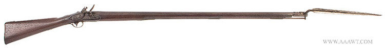Flintlock Musket with Bayonet, Full Walnut Stock, .75 Caliber