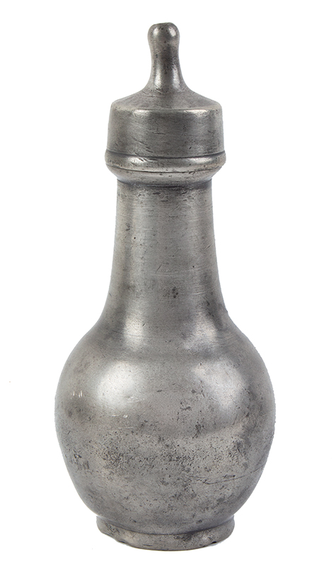 Antique, Pewter Infant Feeder, Baby Nursing Bottle, Scots Pint Capacity
Unknown Maker, circa 1780-1850, entire view
