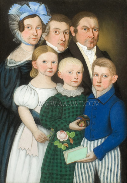 Stunning Early 19th Century Family Portrait, Agreeable and Handsome Composition