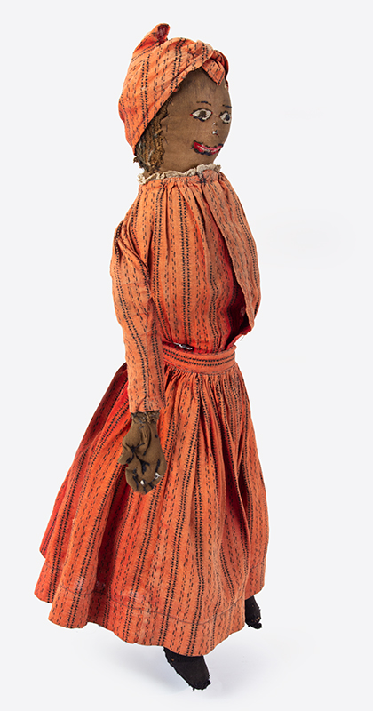 Doll, Black Rag Doll, Original Red Calico Dress
19th Century, entire view 2