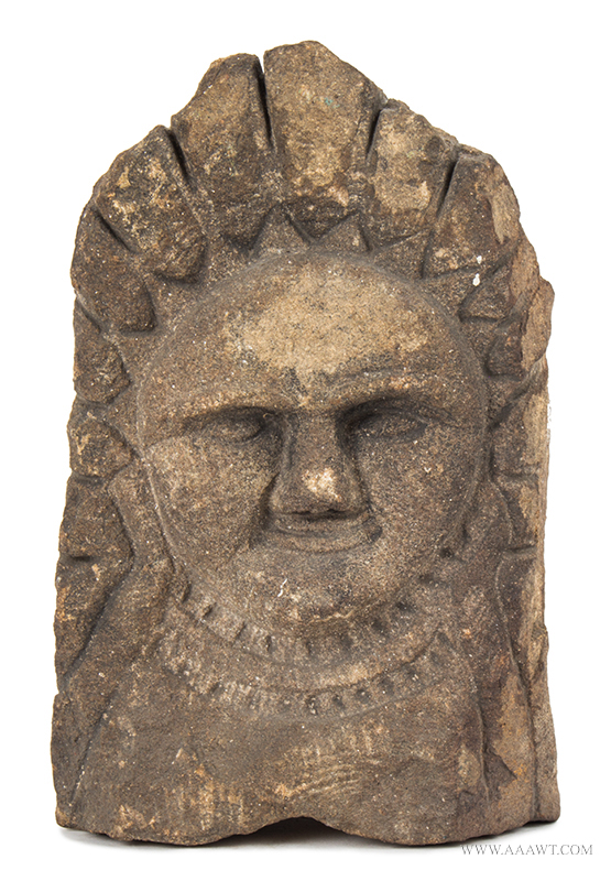 Carved Granite Stone-Face, Possibly Eastern Indian or Even Old Sol
Anonymous, Antique