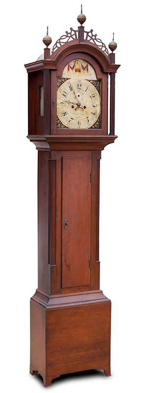 Antique Federal Cherry Tall Case Clock by Simeon Crane., Original Condition
Canton, Massachusetts, circa 1810, entire view