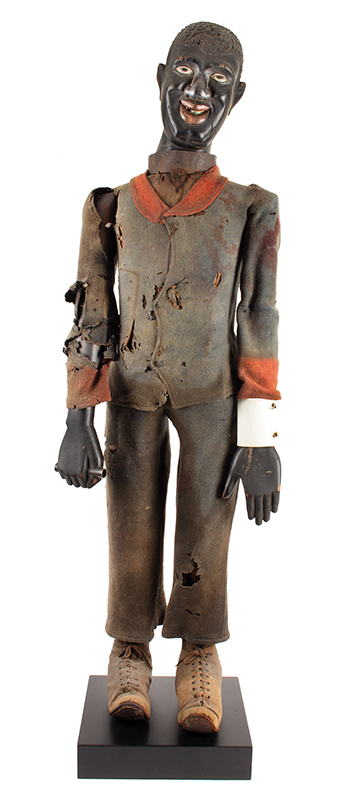 Tonawanda Man, Articulated Calliope Figure, Herschell-Spillman Company
Tonawanda, New York, Circa 1905
Polychrome, wood, metal, and fabric, entire view 1