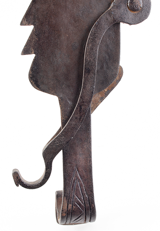 A Fine Large Antique Wrought & Incised Iron Trammel
Likely Germany, 18th Century, detail view 3