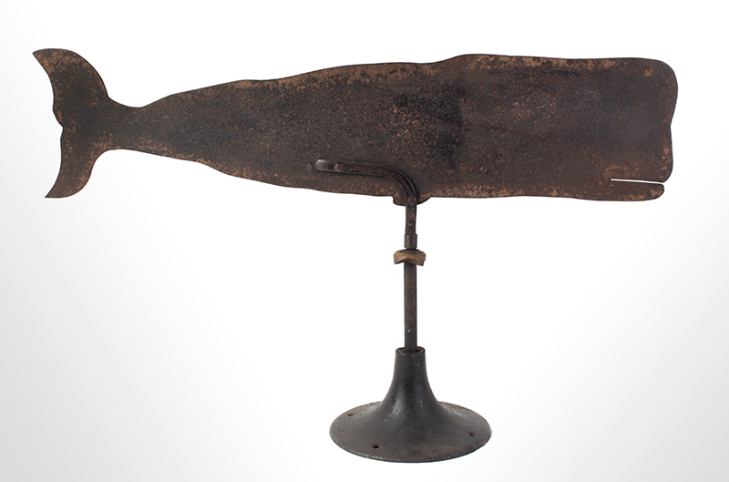 Antique Weathervane, Sperm Whale 
Unknown Maker, circa 1850-1870
Sheet iron, plumb-brown surface, entire view 1