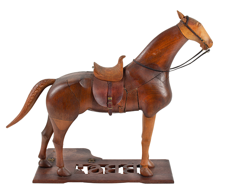 Horse Sculpture, Laminated and Carved, Geometric Puzzle, Precise Anatomy
Likely Vermont, circa 1880-1900