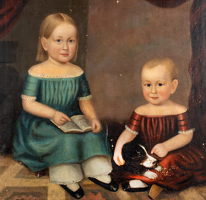 Robert Deacon Peckham (1785-1877)
Portrait of Children and Pet Dog