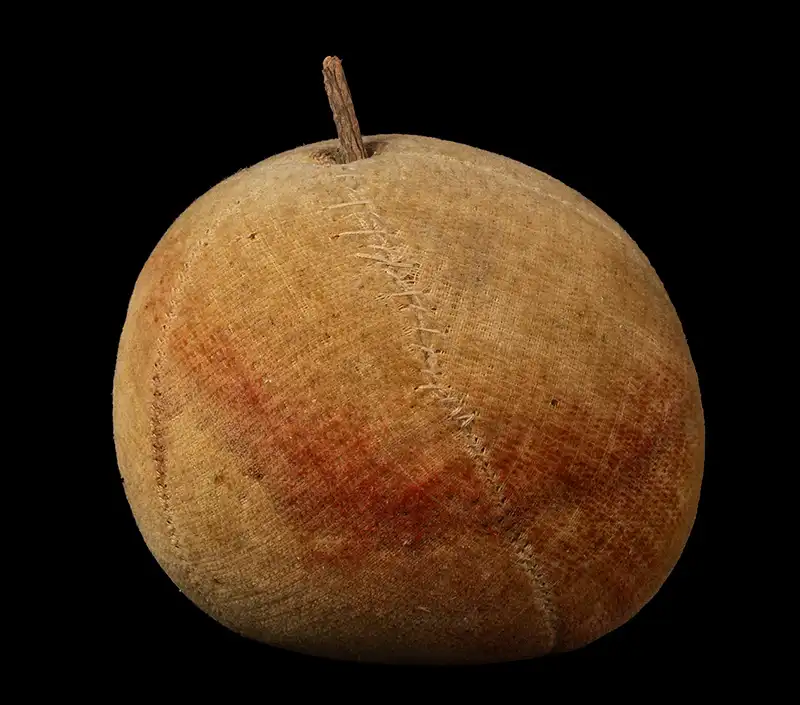 Painted Velvet Fruit Pincushion, Apple