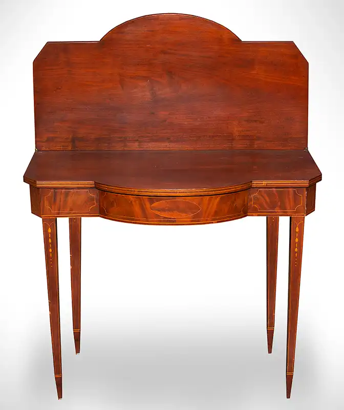 Card Table, Hepplewhite Games Table, Attributed to Langley Boardman