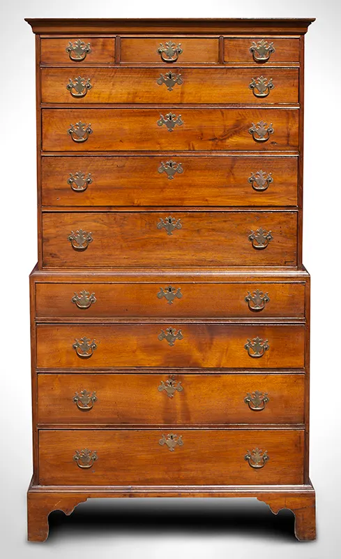 18th Century New England Chest-on-Chest, entire view 1
