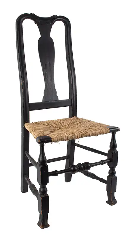 Queen Anne Side Chair, Yoke Crest, Spanish Feet