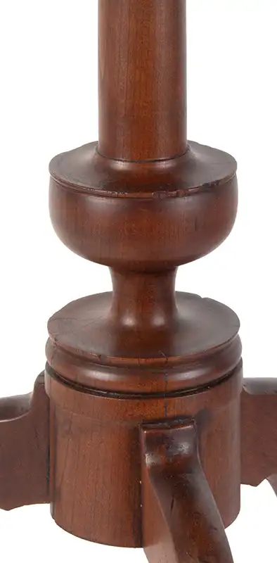 18th Century Candlestand, Scalloped Top, Old Finish, Connecticut