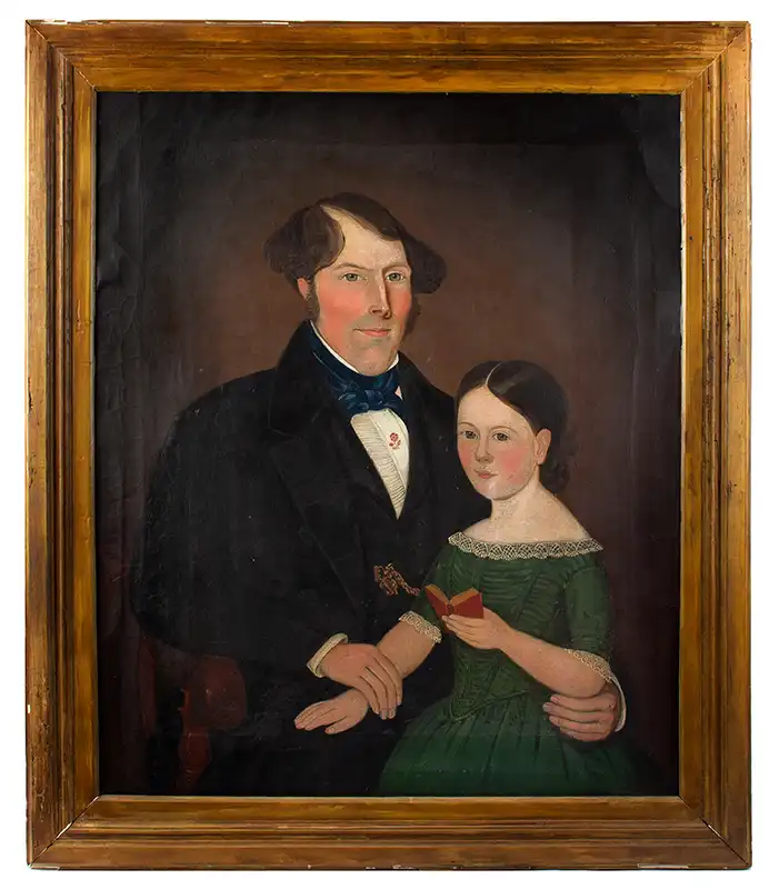 Folk Art, Portrait of Father, and Daughter
