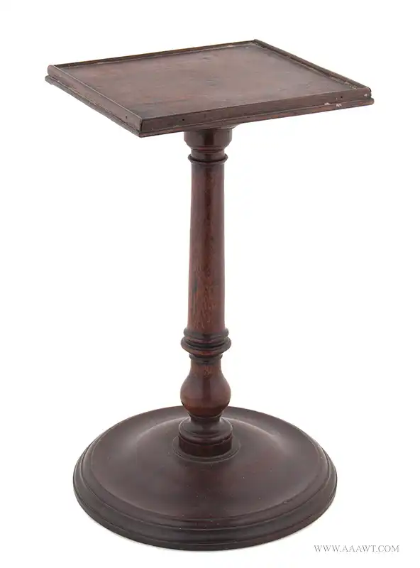 Antique Tabletop Turned Mahogany Tidy/Candlestand, 18th Century, angle view