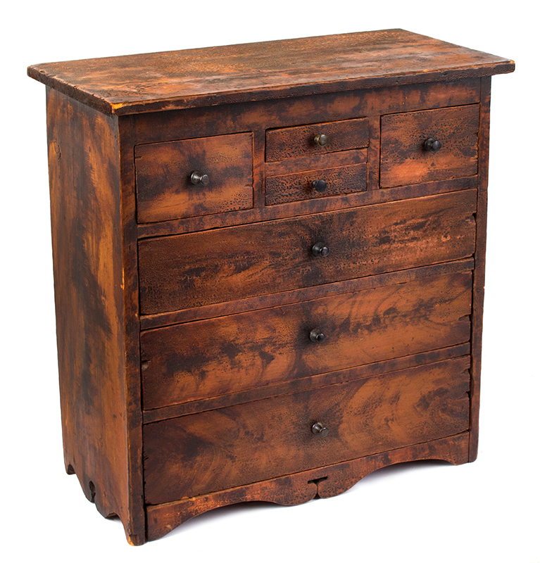 Diminutive Case of Drawers, Country Example in Original Painted Surface, entire view