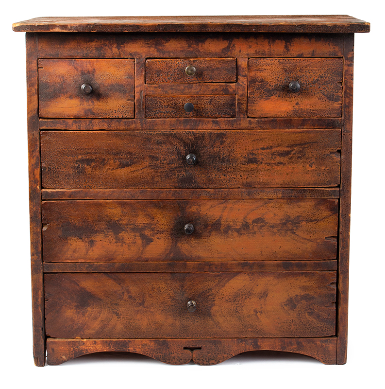 Diminutive Case of Drawers, Country Example in Original Painted Surface, entire view 3