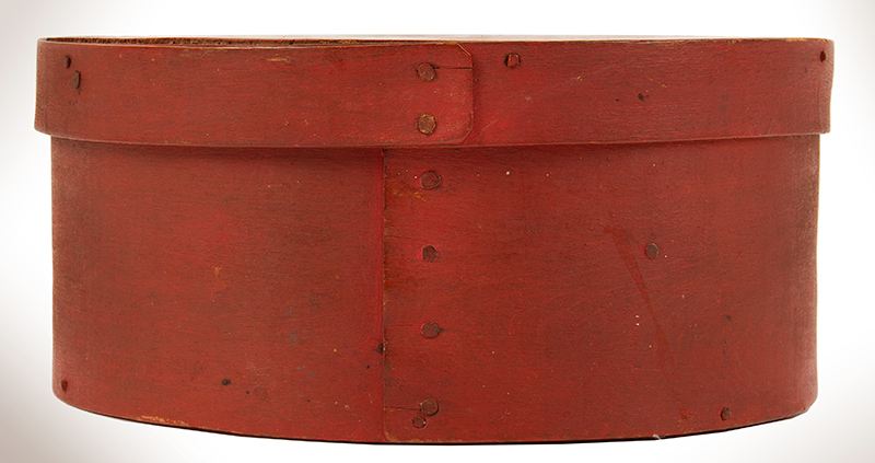 Nineteenth Century Spice Box, Pantry Box, Original Tomato Red Paint, entire view 3