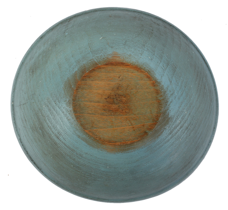 Treenware Bowl in Robins’ Egg Blue Paint, entire view 3
