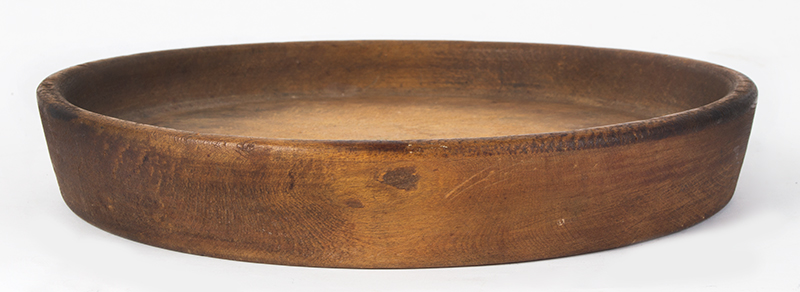 Treenware Dish, Early Wooden Plate Featuring High Sides