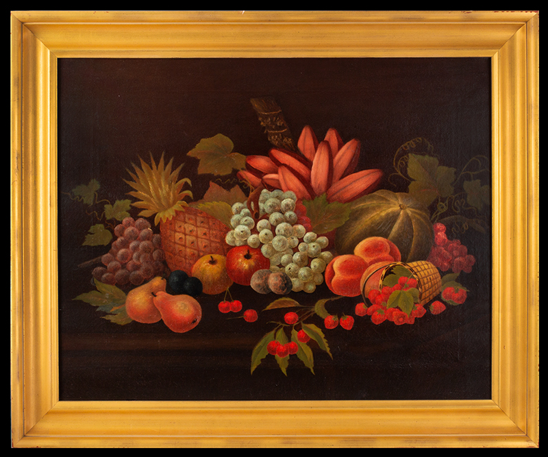 American School, Mid-19th Century Still Life Painting with Fruit, entire view