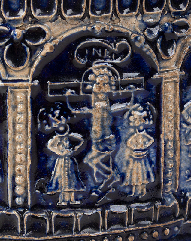 German Stoneware, Salt Glazed Tankard, Westerwald Krug, detail view 1