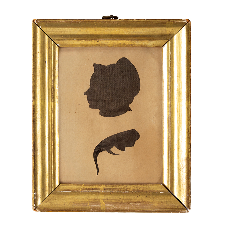 Hollow Cut Silhouette of Eliza Whitcomb Gates by James Hosley Whitcomb, Image 1