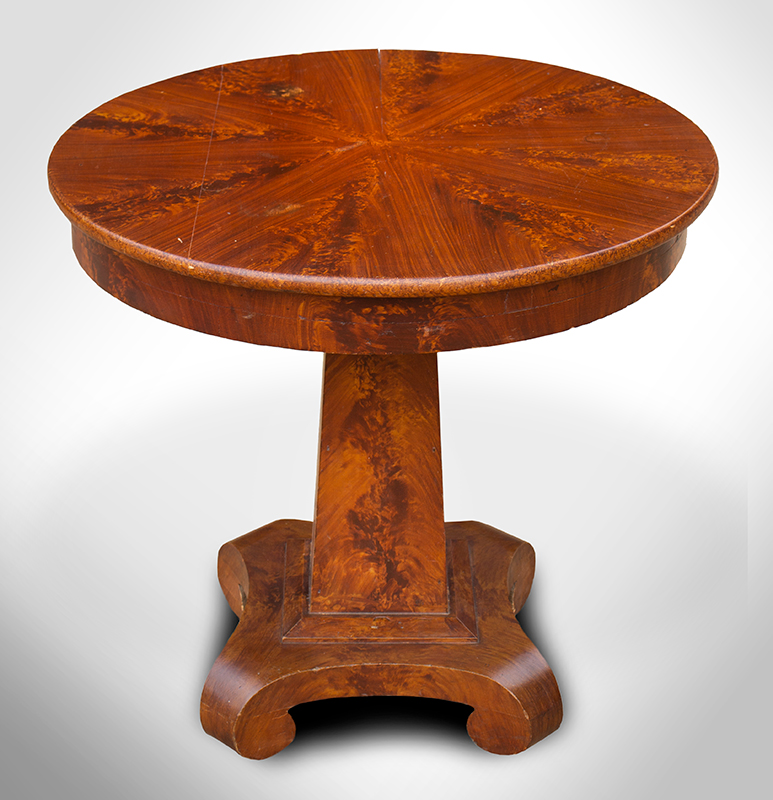 Center Table, Late Classical [Empire], Original Painted Faux Graining, entire view