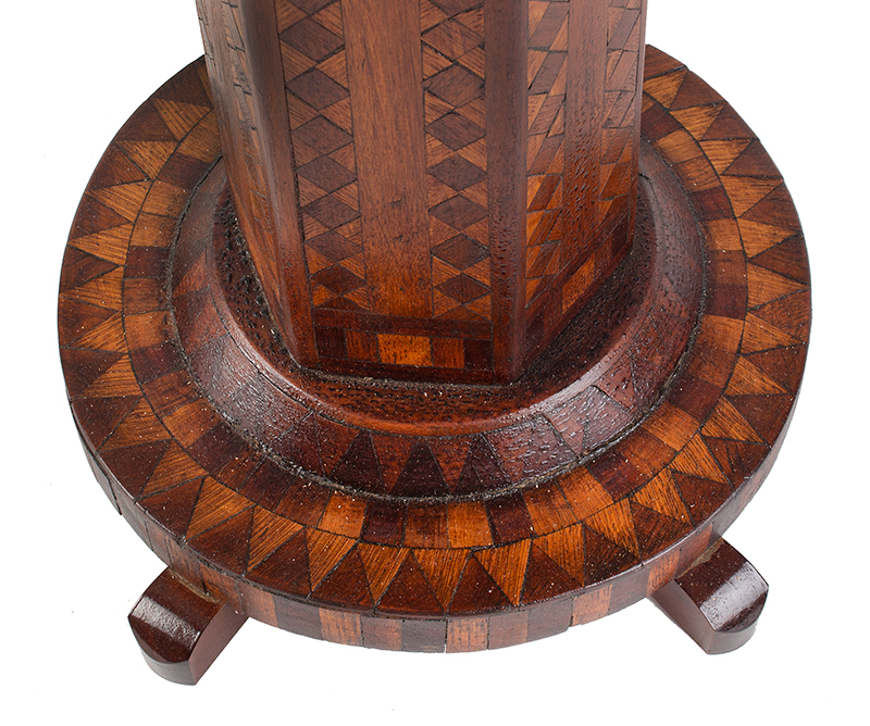 Marquetry Table, Early Edwardian Fern, or Plant Stand, detail view