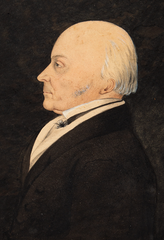 A Fine Historic Profile Portrait, John Quincy Adams Anonymous, detail view