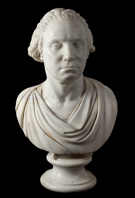George Washington, Marble Bust, Confidently Attributed to Horatio Greenough Horatio Greenough (1805-1842) Unsigned, entire view