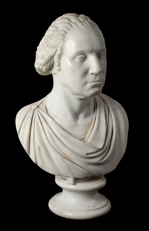 George Washington, Marble Bust, Confidently Attributed to Horatio Greenough Horatio Greenough (1805-1842) Unsigned, entire view 2